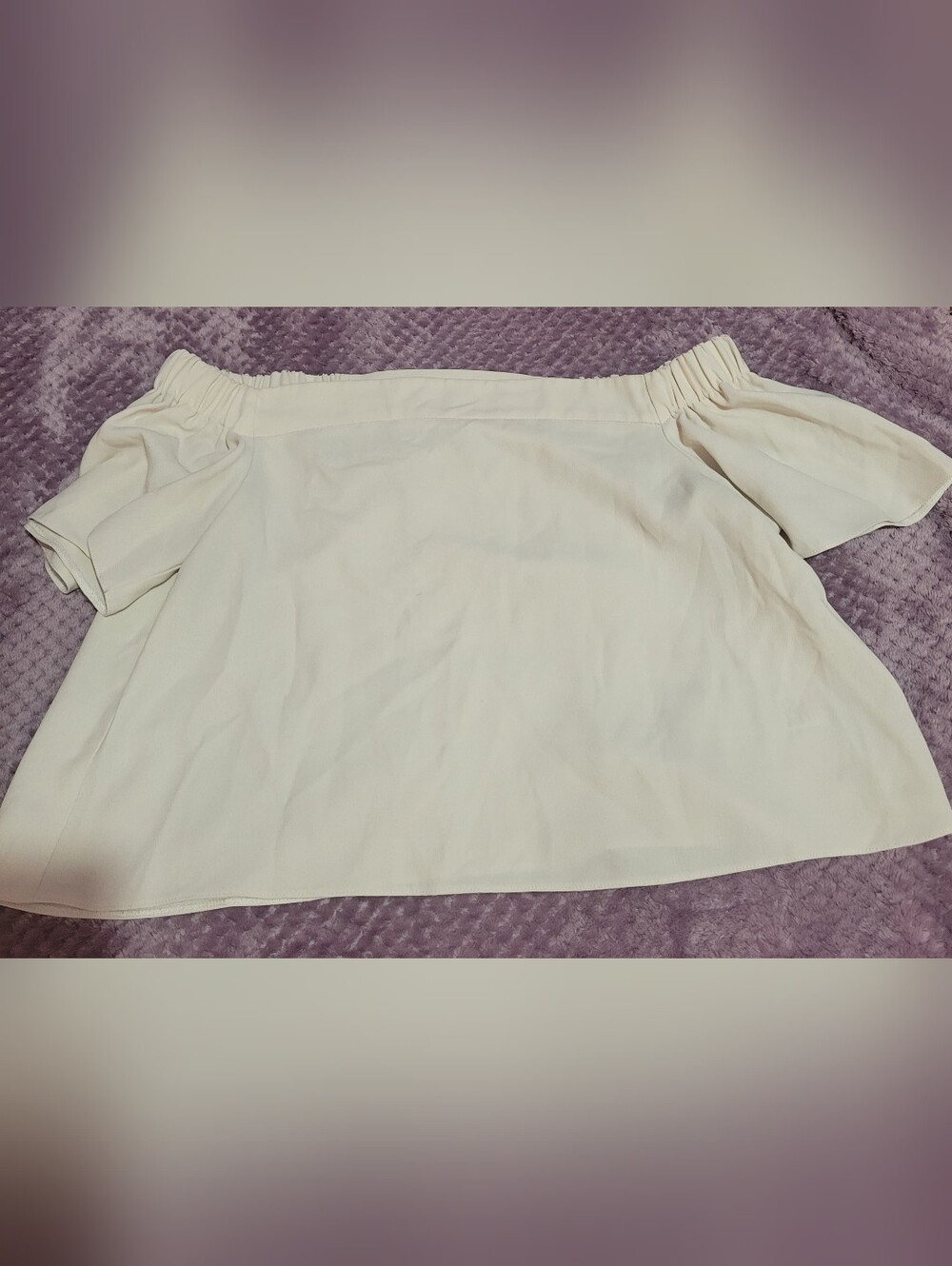 Topshop Cream One-Shoulder Ruffle Tunic Top - Picture 2 of 2